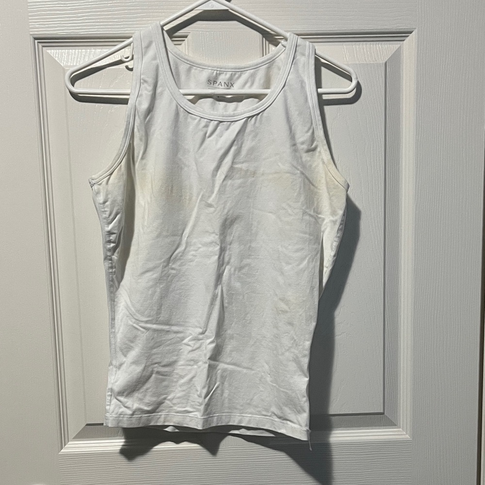 Men's Spanx Compression Tank Top Classic White Slimming Undershirt Large